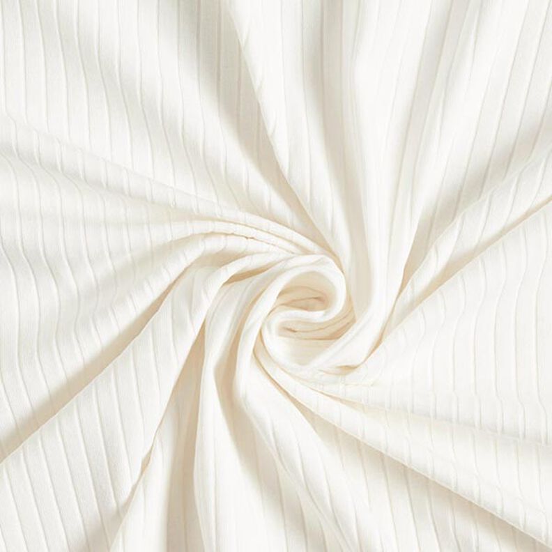 Žebrovaný žerzej jednobarevný – vlněná bílá,  image number 1