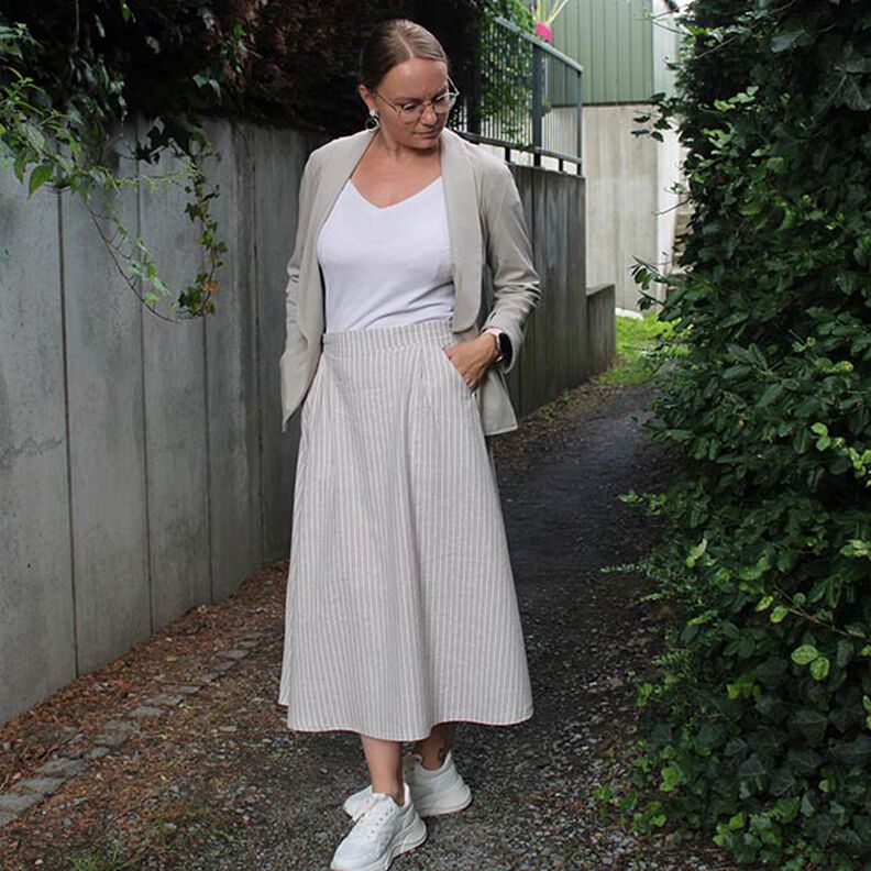 FRAU CARRY – široká sukně s elastickým pasem vzadu, Studio Schnittreif | XS - XXL,  image number 4