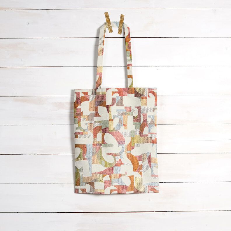 Dekorační látka Gobelín barevné tvary – světle béžová/světle žlutá,  image number 6