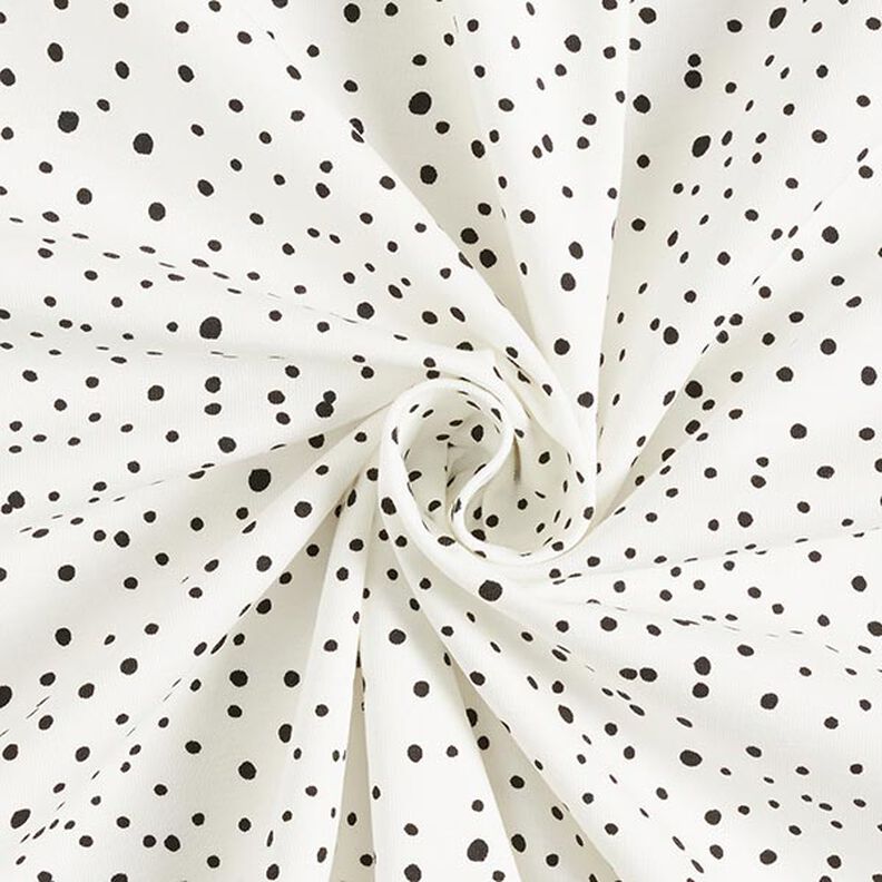 Bavlněný žerzej Nepravidelné puntíky – bílá,  image number 3