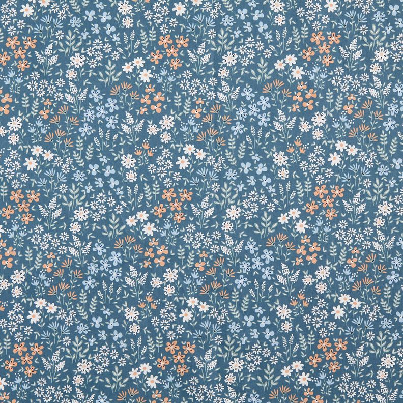 Povrstvená bavlna Barevná květinová louka – světle džínová modrá/světle modra,  image number 1
