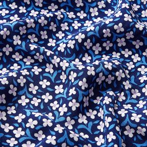 Viskózový krep malé květy – namornicka modr/bílá, 