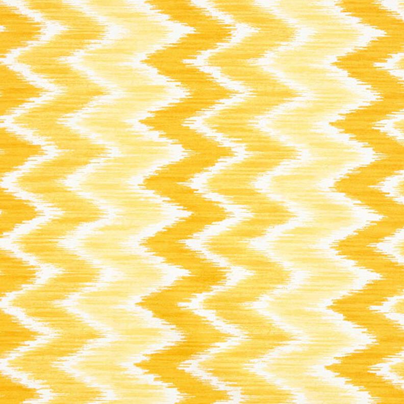 Povrstvená bavlna Ikatový vzor – žlutá/bílá,  image number 1