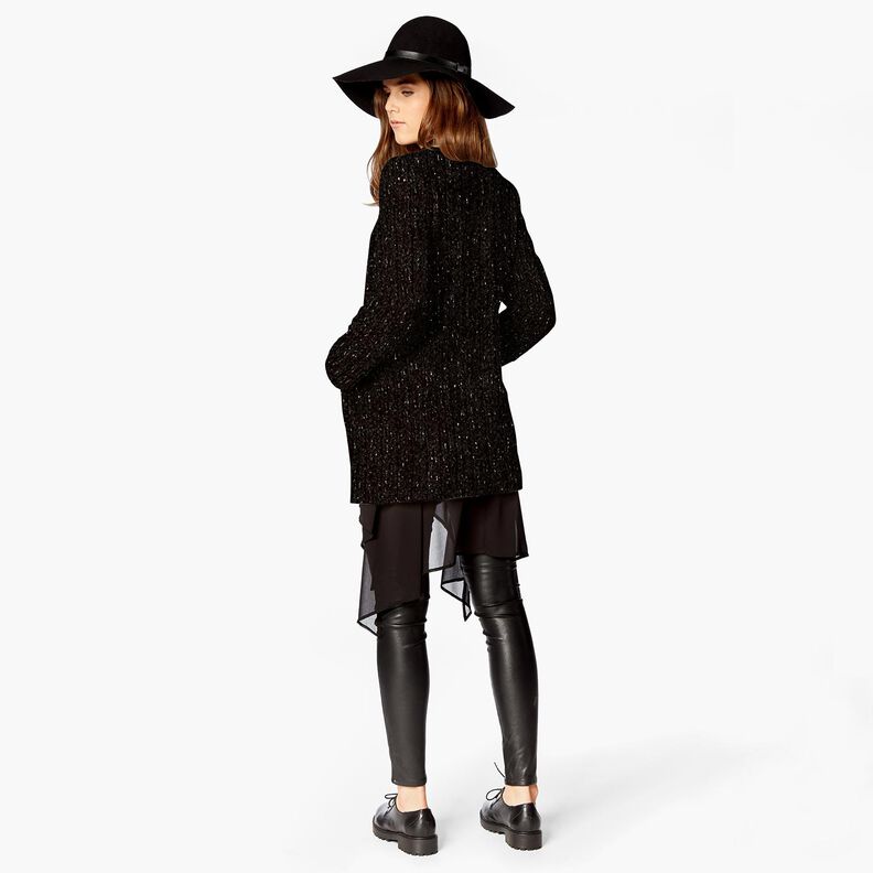 Žinylka Pletený žakár Třpyt – černá/starostříbrná metalická,  image number 4