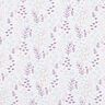 Mušelín / dvojitá mačkaná tkanina Listové úponky – bílá/barva lilku,  thumbnail number 1
