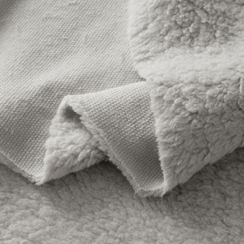 Materiál sherpa Směs s bavlnou Jednobarevné provedení – stříbrně šedá,  image number 3
