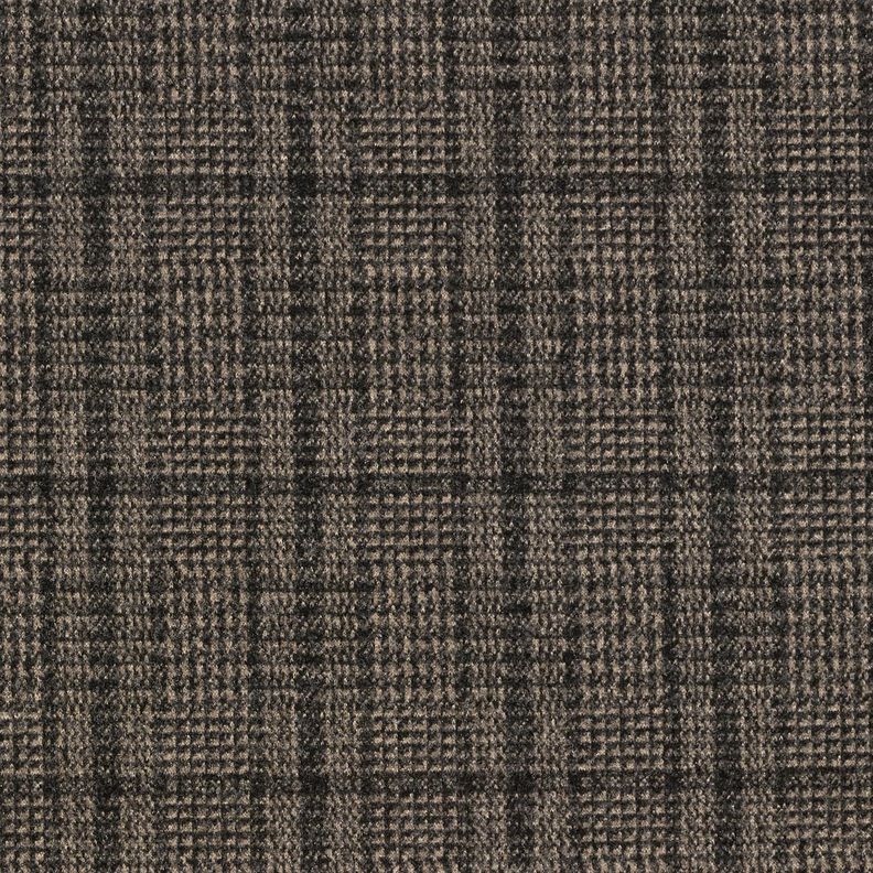 Kabátový úplet strečový glencheck – světle hnědá/antracitová, image number 1
