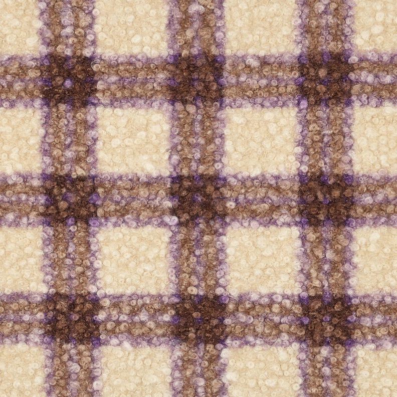 Pletené buklé Károvaná – zelená/vlněná bílá, image number 1