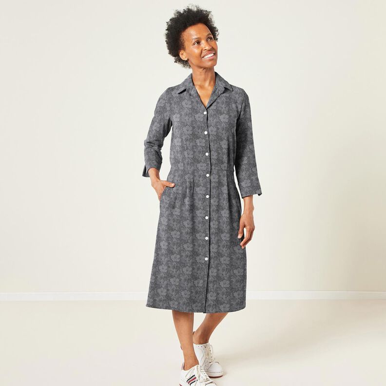 Ko&scaron;ilov&aacute; tkanina květiny &ndash; &scaron;ed&aacute;/čern&aacute;,  image number 5