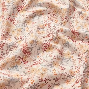 Bavlněný popelín Jemné podzimní větve | Katia Fabrics – přírodni/karmínově červená, 