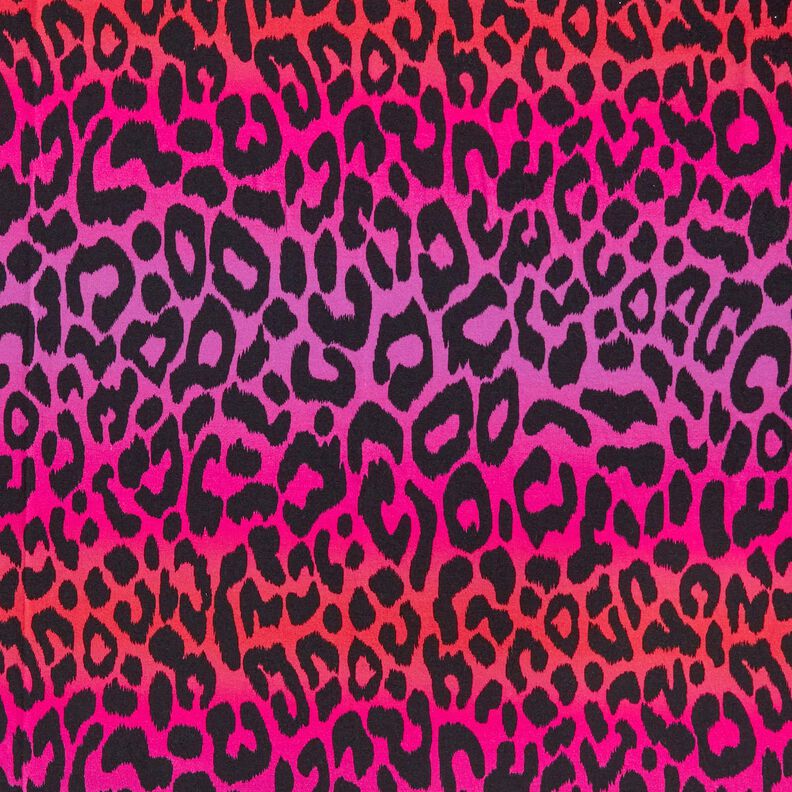 Francouzské froté letní teplákovina Barevný leopardí přechod digitální potisk | by Poppy –,  image number 1