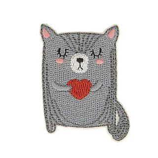 Aplikace Kočka [ 5 x 3,5 cm ] – šedá, 
