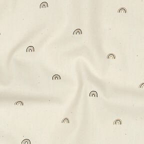 GOTS Bavlněný popelín Malé duhy | Poppy Fabrics – přírodni/srnčí hnědá, 