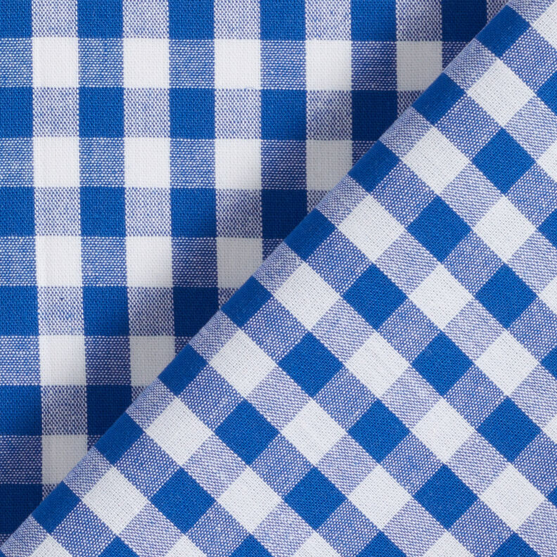 Bavlněná látka Vichy károvaná 1 cm – královská modr/bílá,  image number 4