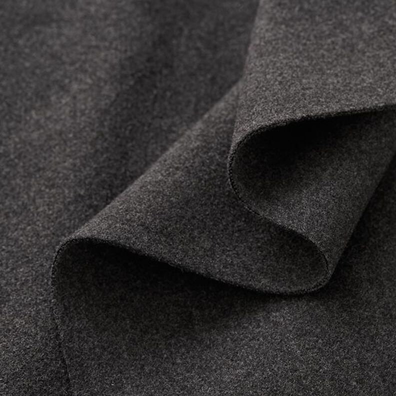 Kabátová tkanina z recyklovaného polyesteru melanž – antracitová,  image number 3