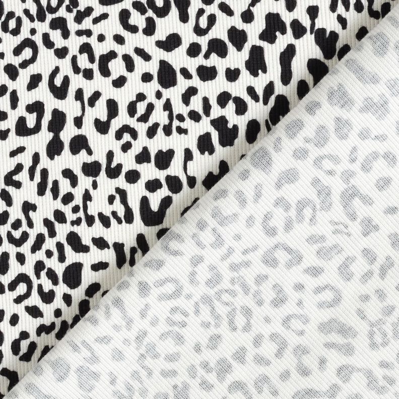 Žebrovaný žerzej Leopardí vzor – vlněná bílá, image number 4