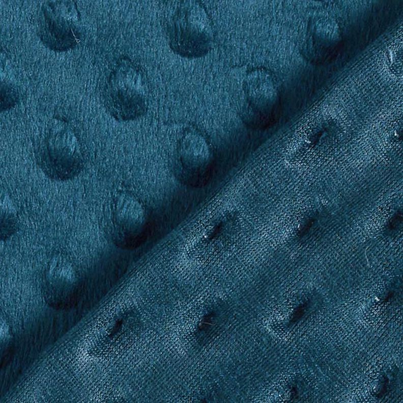 Hebký fleece vyražené puntíky – petrolejová, image number 4