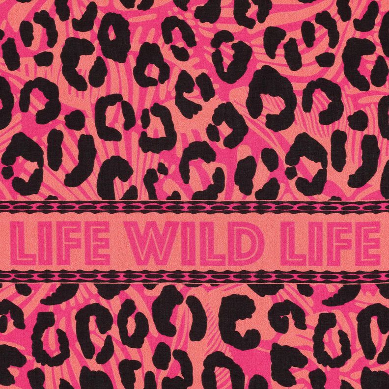 Viskóza Voál Návrh okraje Lva a květin Panel – pink/oranžová, image number 6