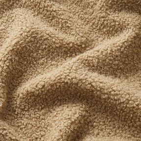 Čalounická látka Měkký plyšový medvídek – taupe (šedohnědá), 
