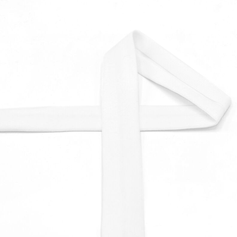 Šikmý proužek Bavlněný žerzej [20 mm] – bílá,  image number 2