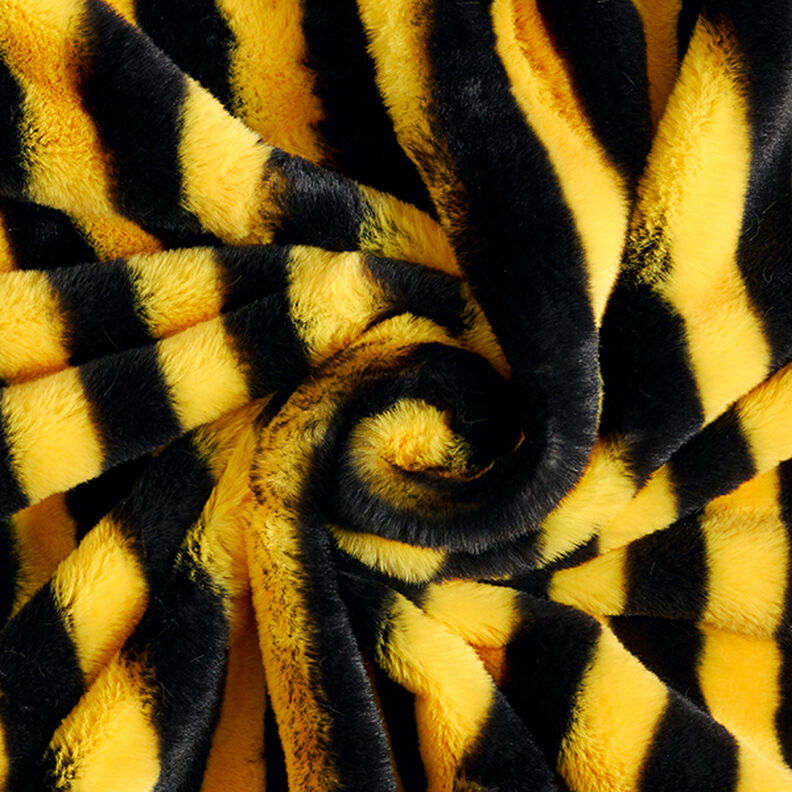 Imitace kožešiny Včelí pruhy – černá/žlutá,  image number 4