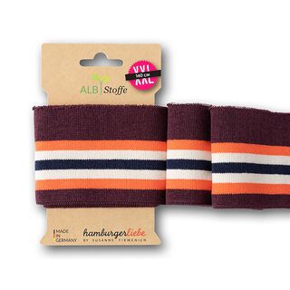 GOTS Náplety CUFF ME COLLEGE [ 140 cm | 7 cm ] | Albstoffe – bordó/oranžová, 