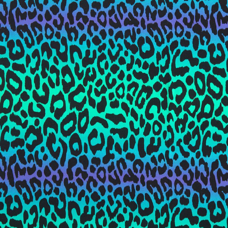 Francouzské froté letní teplákovina Barevný leopardí přechod digitální potisk –,  image number 1