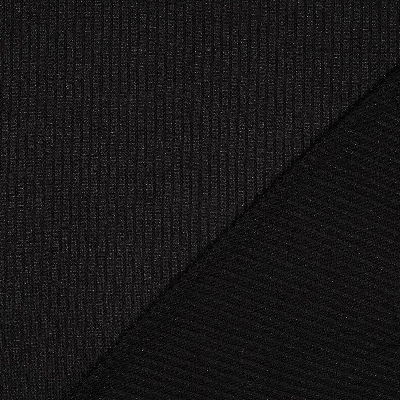 Žebrovaná pletenina Lurex – černá, image number 3