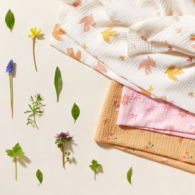 Mu&scaron;el&iacute;n / dvojit&aacute; mačkan&aacute; tkanina Květinov&yacute; d&eacute;&scaron;ť &ndash; rose,  image number 5