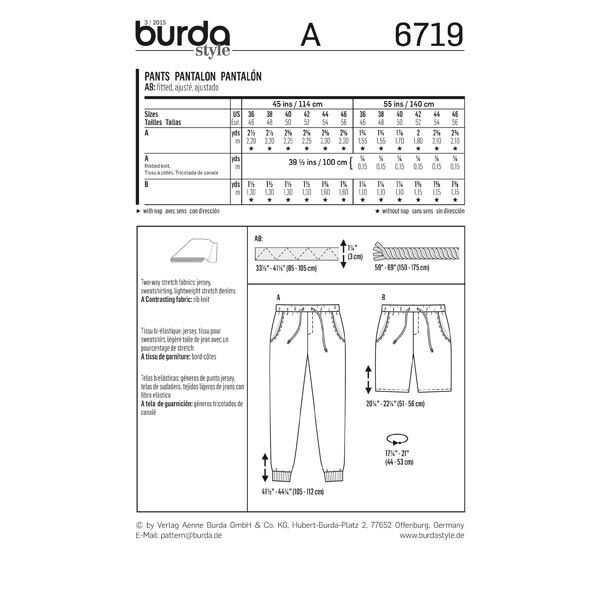 Kalhoty, Burda 6719,  image number 6