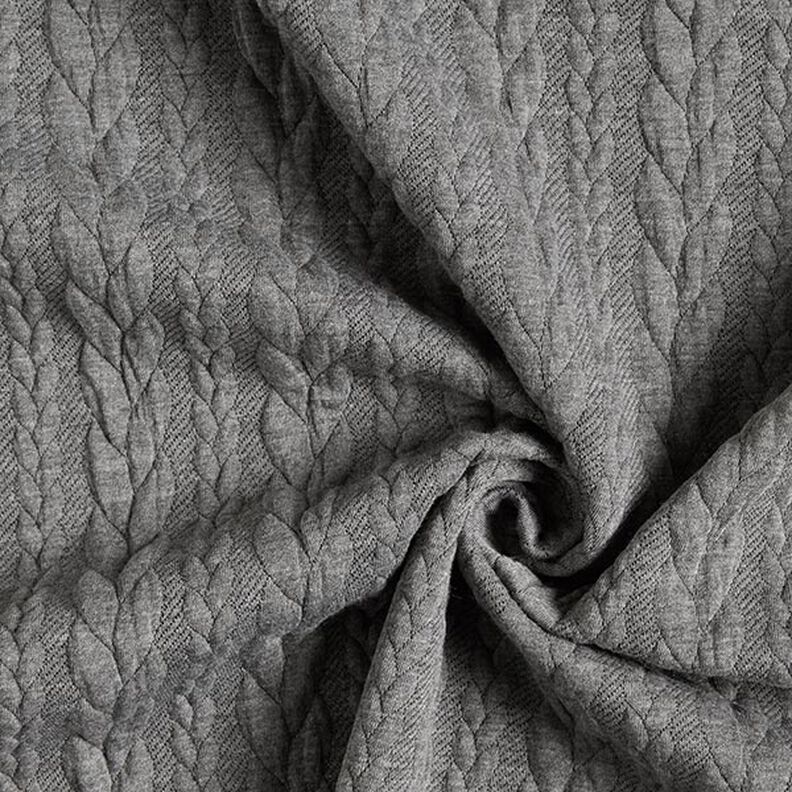 Žakárové žerzejové kloké Copánkový vzor – světle šedá,  image number 3