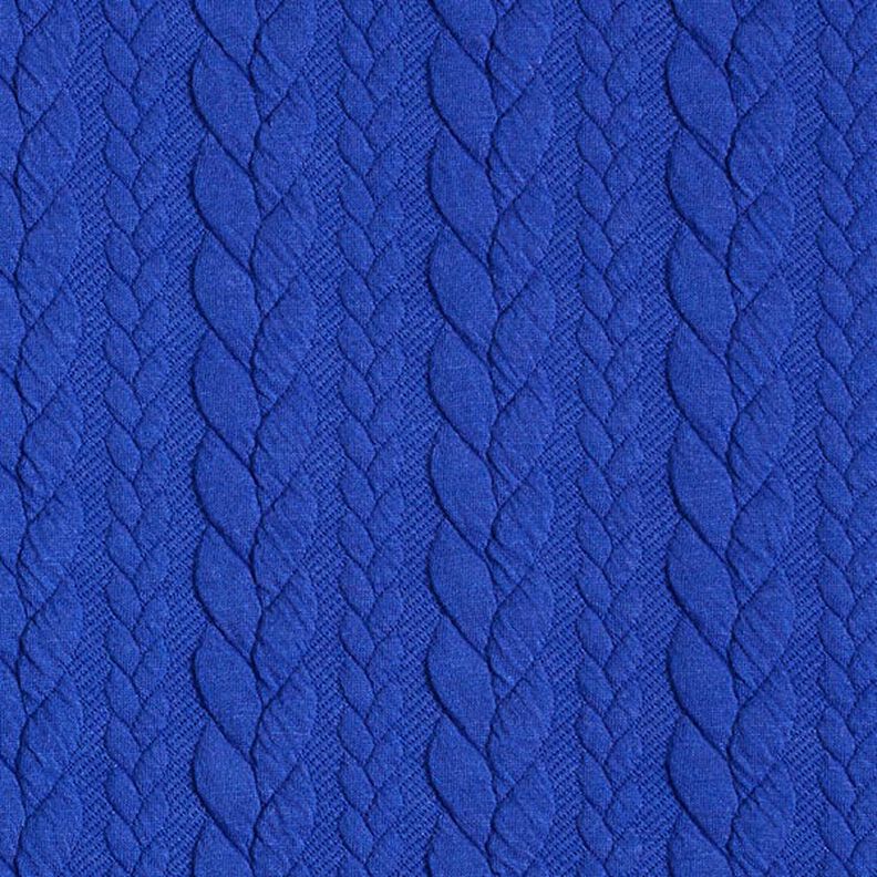 Žerzejový žakár kloké Copánkový vzor – královská modr,  image number 1