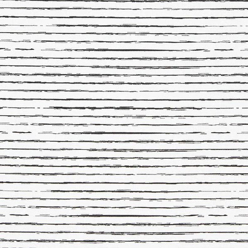 Bavlněný žerzej Klikaté proužky – vlněná bílá,  image number 1