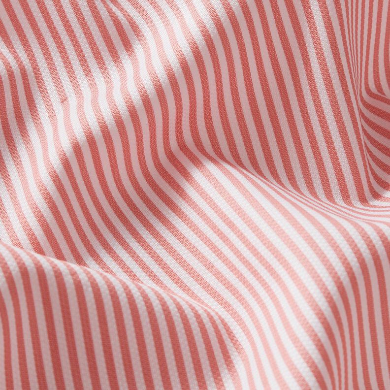 Bavlněná tkanina s úzkými proužky – bílá/broskvově oranžová,  image number 2