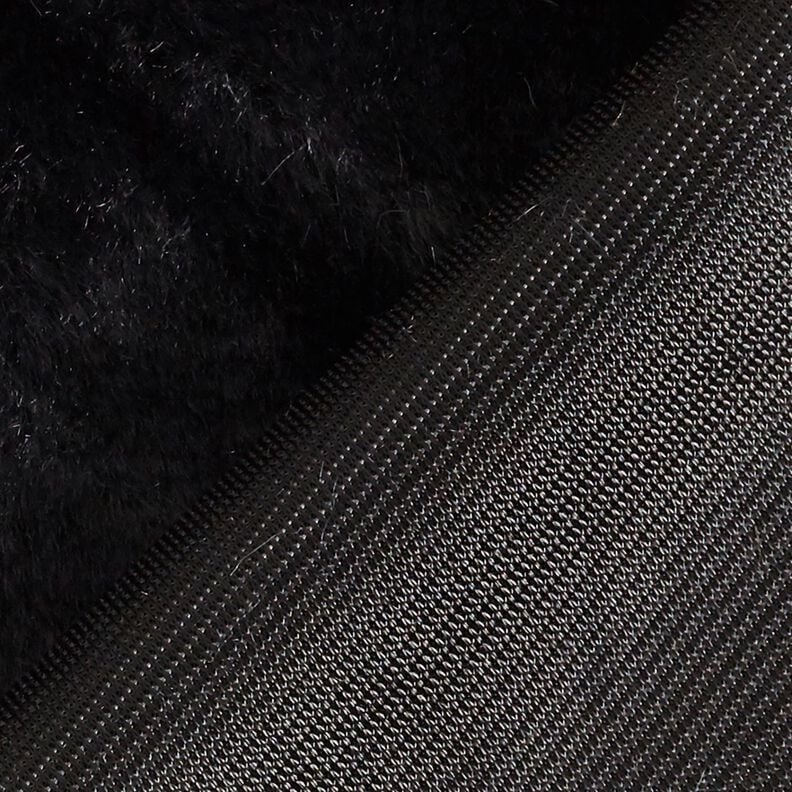 kvalitní jednobarevné umělé kožich – černá,  image number 3