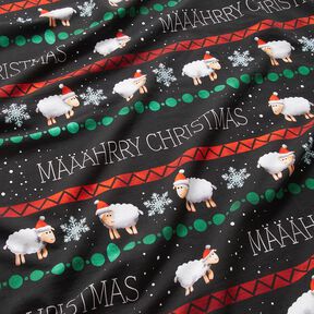 Francouzské froté letní teplákovina Määährry Christmas | Glitzerpüppi – černá/chili, 
