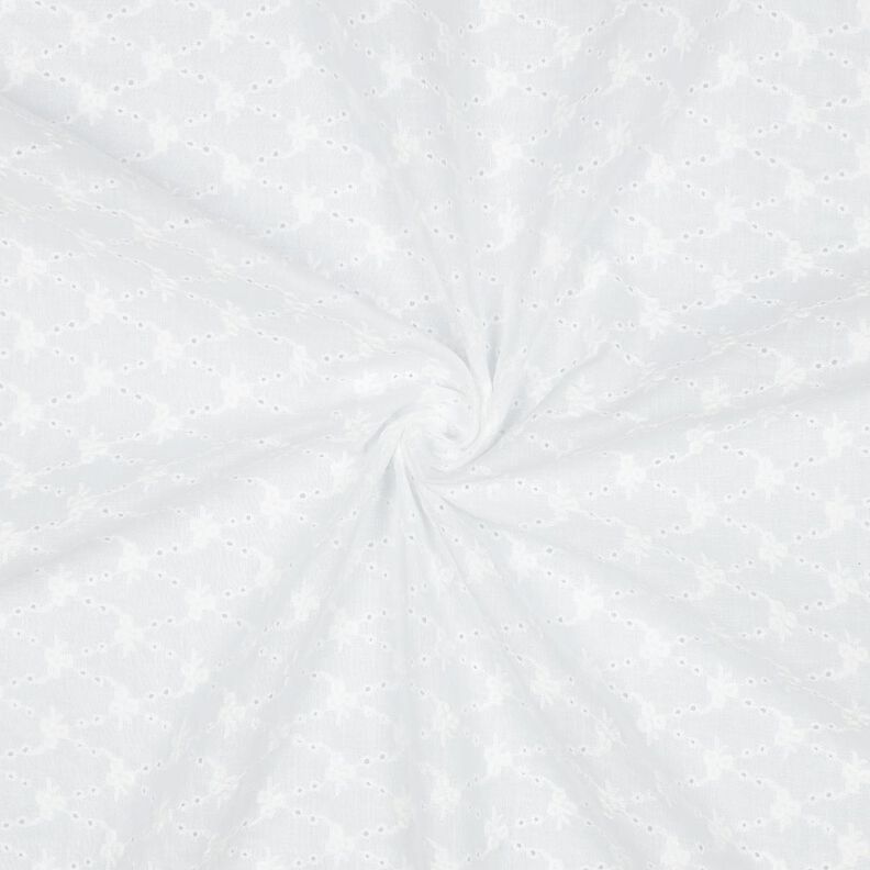Bavlněná látka Dírková výšivka Květinové diamanty | Poppy Fabrics – bílá,  image number 3