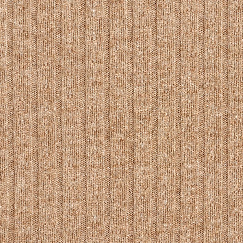 Pletenina Ajourové elegantní třpytivé pruhy – světle hnědá,  image number 1