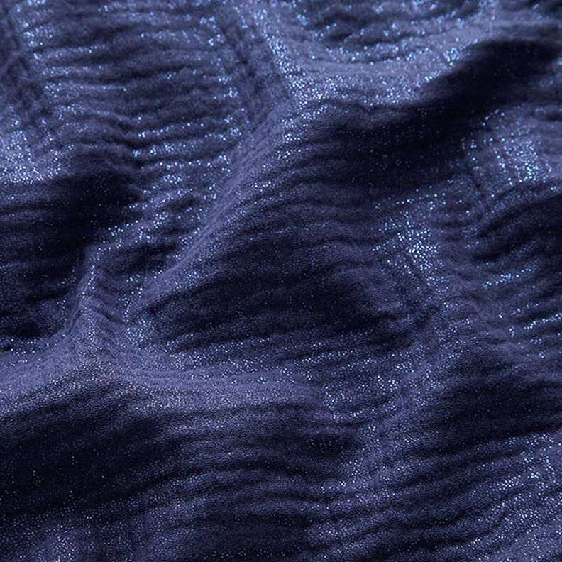 Mušelín / dvojitá mačkaná tkanina Jemné třpytivé puntíky| by Poppy – namornicka modr,  image number 3