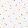 Mušelín / dvojitá mačkaná tkanina Akvarel citrony digitální potisk – bílá,  thumbnail number 1