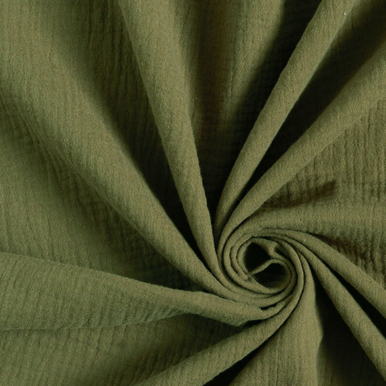 Mušelín / dvojitá mačkaná tkanina – olivová, image number 1