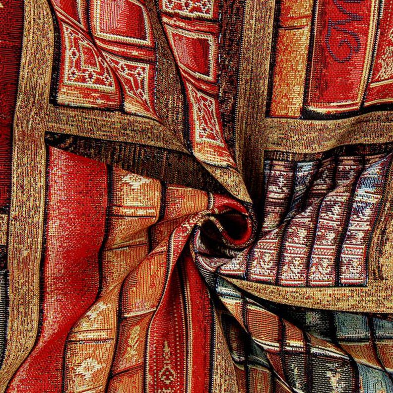 Žakárový gobelín Police s knihami – hnědá,  image number 2