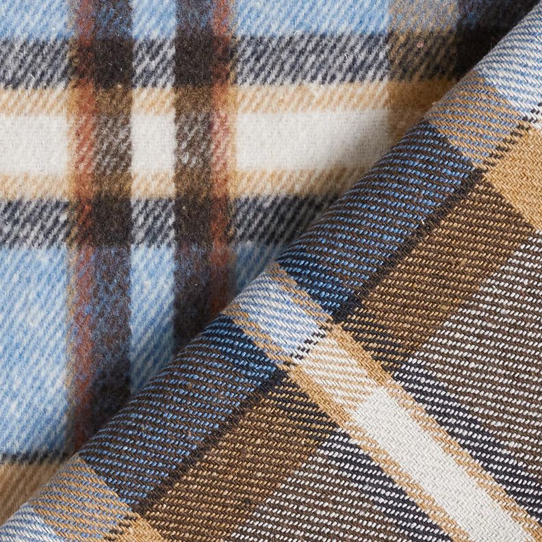 Károvaná flanelová látka na kabáty | Katia Fabrics – královská modr/černohnědá, image number 4