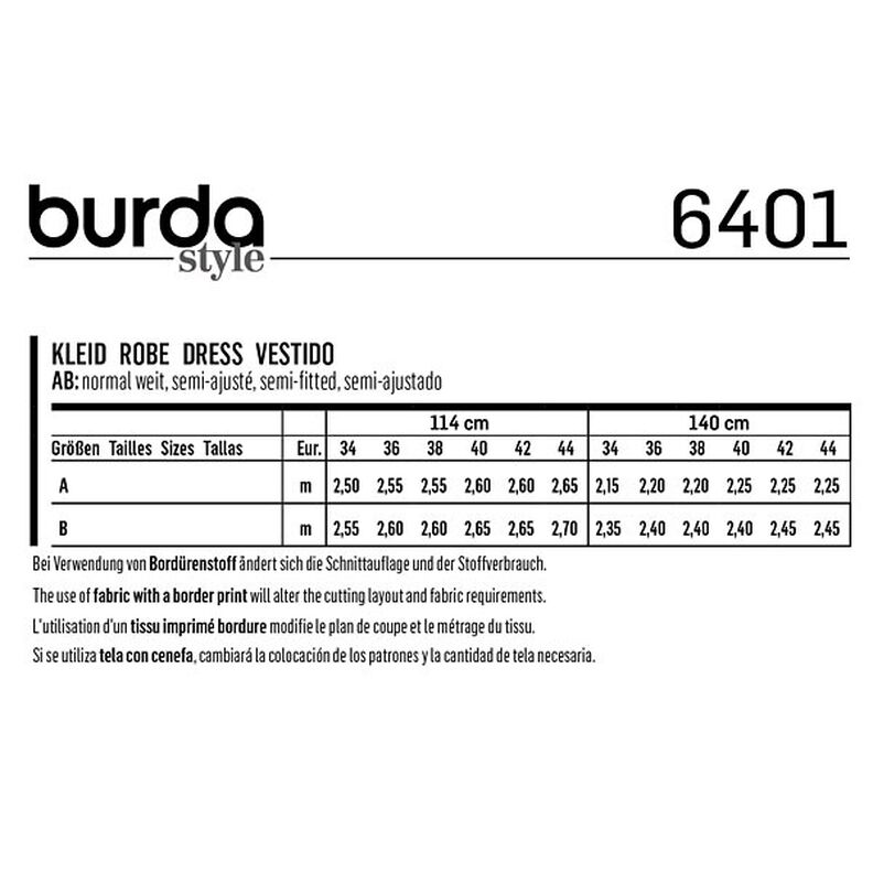 Šaty, Burda 6401 | 34 - 44,  image number 5