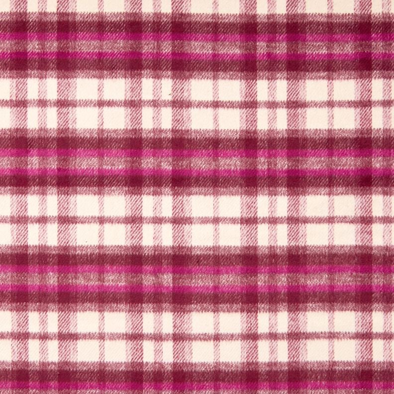 Látka na kabáty Vlněná směs Počesaný povrch – bordó/purpurová,  image number 1
