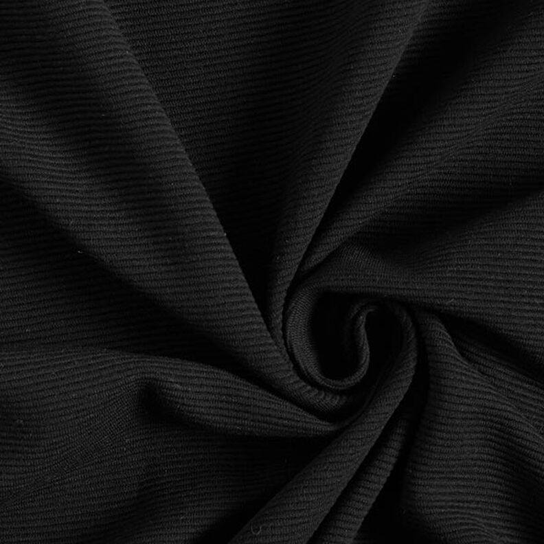 Žebrovaný otomanový žerzej jednobarevný – černá,  image number 1