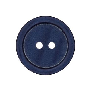 Plastový dvoudírkový knoflík Basic - mořská modrá, 