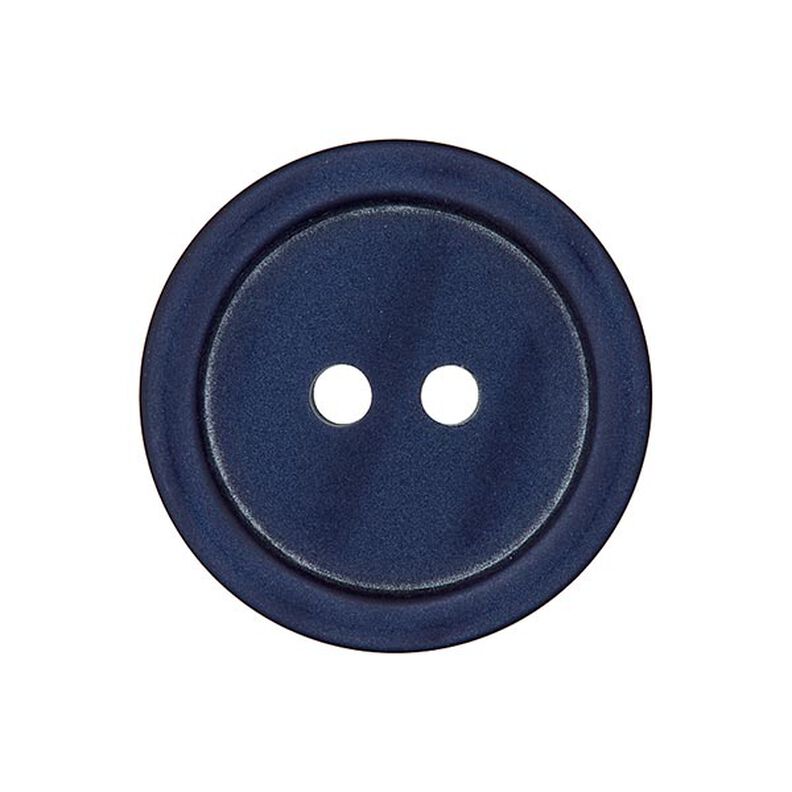 Plastový dvoudírkový knoflík Basic - mořská modrá,  image number 1