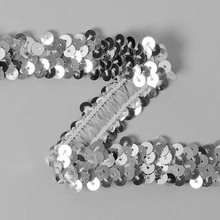 Elastický pajetkový prýmek (20mm) 13 – stříbrná kovový, 