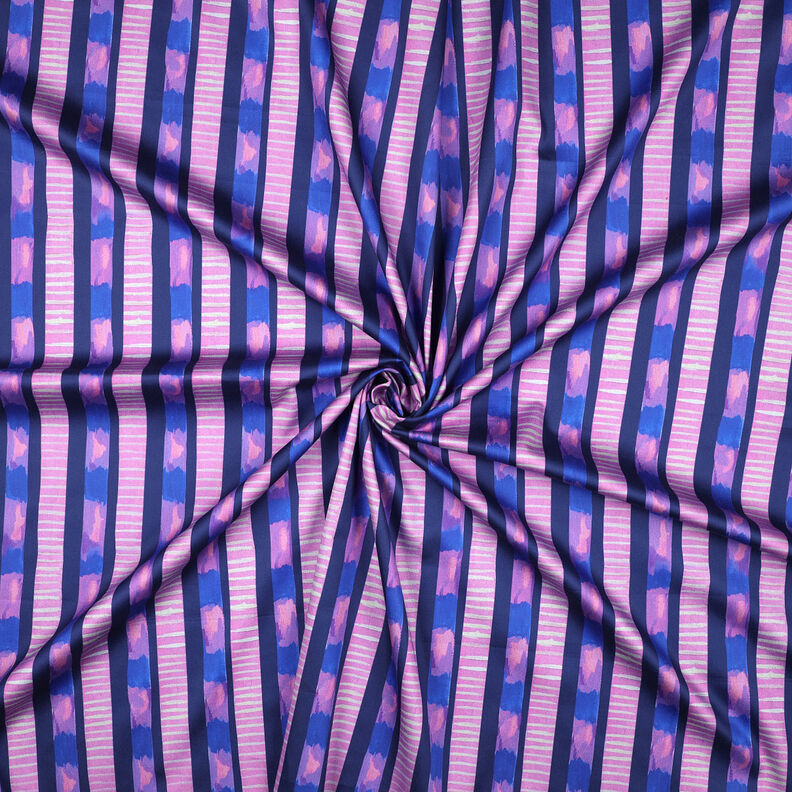 Bavlněný satén pruhy | Nerida Hansen – namornicka modr/pink,  image number 3